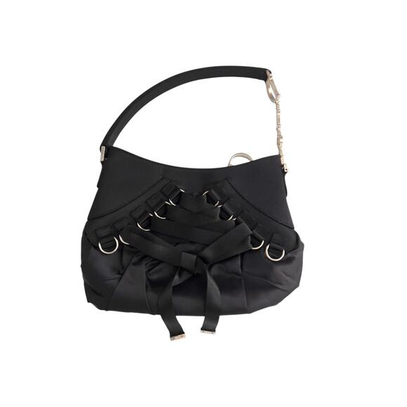 Dior Handbags - Vintage Dior Mini Black Satin Ballet bag